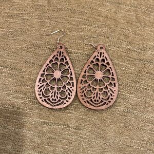 NWOT wooden boho earrings